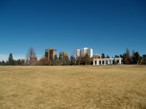 The wide open lawns of Cheesman Park are perfect for flying a kite or throwing a frisbee!