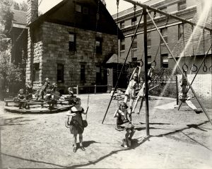 Children playing at St. Mary's Academy (14th & Pennsylvania) Courtesy, Stephen H. Hart Library & Research Center, History Colorado