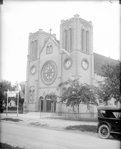 The Holy Rosary Church at 4695 Pearl Street circa 1920-1930. Image courtesy Stephen H. Hart Library & Research Center, History Colorado.