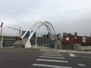 The pedestrian bridge linking the Highlands with Platte St. and access to downtown. Image: Tara Bardeen