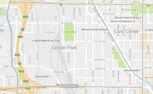 Lincoln Park is bounded by Broadway, 6th Ave., the Platte River and Colfax Ave.